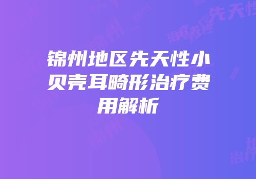 锦州地区先天性小贝壳耳畸形治疗费用解析