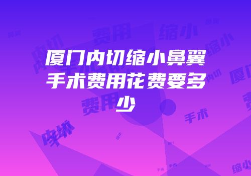 厦门内切缩小鼻翼手术费用花费要多少