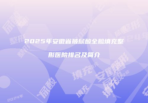2025年安徽省玻尿酸全脸填充整形医院排名及简介