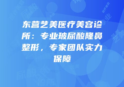 东营艺美医疗美容诊所：专业玻尿酸隆鼻整形，专家团队实力保障