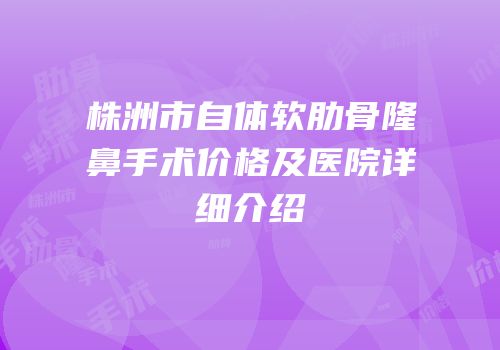 株洲市自体软肋骨隆鼻手术价格及医院详细介绍