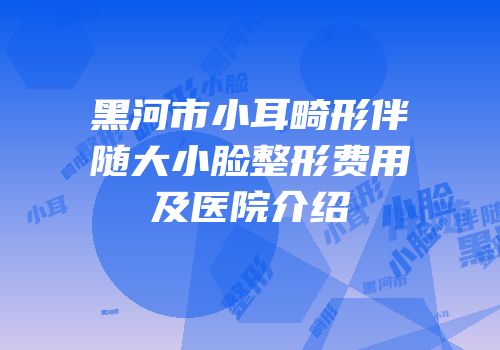 黑河市小耳畸形伴随大小脸整形费用及医院介绍