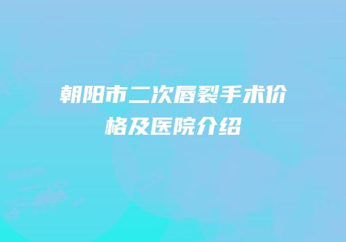 朝阳市二次唇裂手术价格及医院介绍
