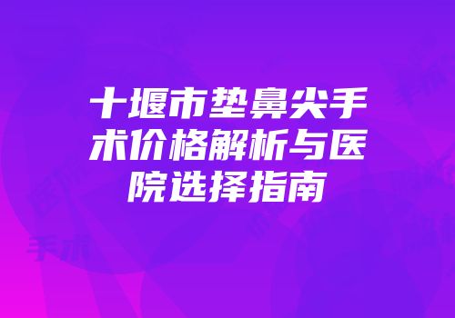 十堰市垫鼻尖手术价格解析与医院选择指南