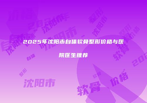 2025年沈阳市自体软骨整形价格与医院医生推荐