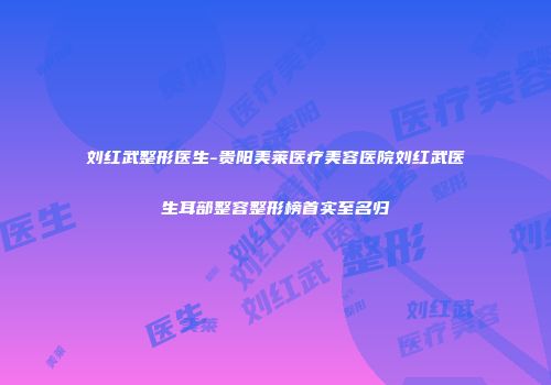 刘红武整形医生-贵阳美莱医疗美容医院刘红武医生耳部整容整形榜首实至名归