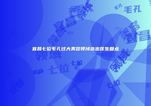 宜昌七位毛孔过大美容领域杰出医生盘点