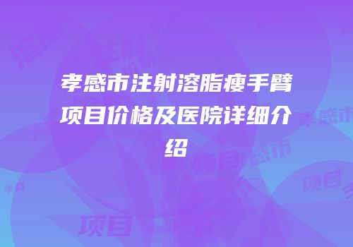 孝感市注射溶脂瘦手臂项目价格及医院详细介绍