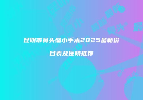 昆明市鼻头缩小手术2025最新价目表及医院推荐