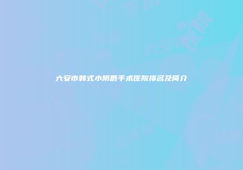 六安市韩式小阴唇手术医院排名及简介