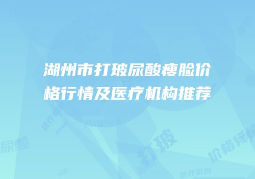 湖州市打玻尿酸瘦脸价格行情及医疗机构推荐
