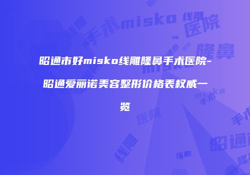 昭通市好misko线雕隆鼻手术医院-昭通爱丽诺美容整形价格表权威一览