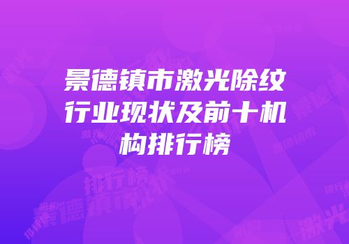 景德镇市激光除纹行业现状及前十机构排行榜