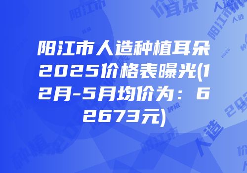 阳江市人造种植耳朵2025价格表曝光(12月-5月均价为：62673元)