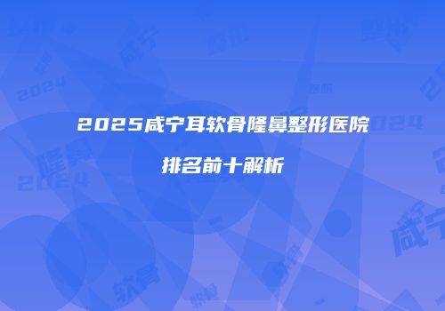 2025咸宁耳软骨隆鼻整形医院排名前十解析