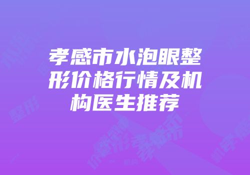 孝感市水泡眼整形价格行情及机构医生推荐