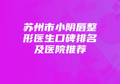 苏州市小阴唇整形医生口碑排名及医院推荐