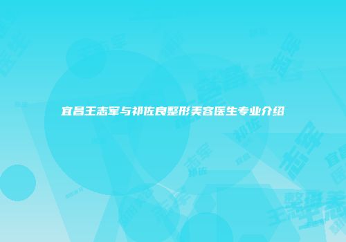 宜昌王志军与祁佐良整形美容医生专业介绍
