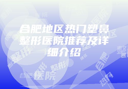 合肥地区热门塑鼻整形医院推荐及详细介绍