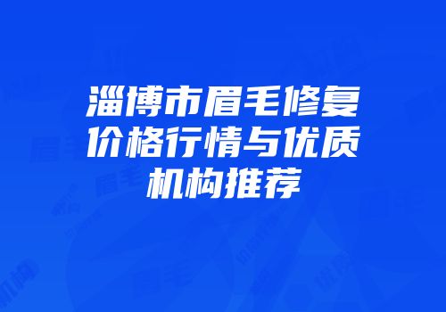 淄博市眉毛修复价格行情与优质机构推荐
