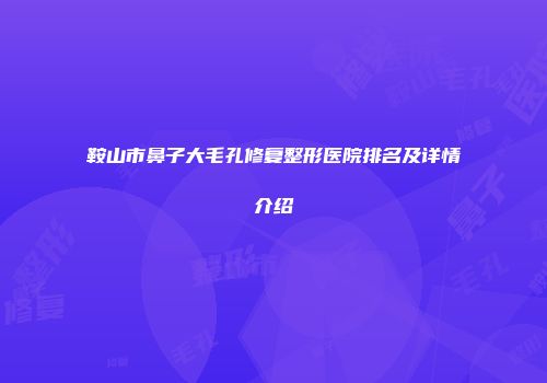 鞍山市鼻子大毛孔修复整形医院排名及详情介绍