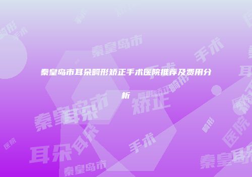 秦皇岛市耳朵畸形矫正手术医院推荐及费用分析