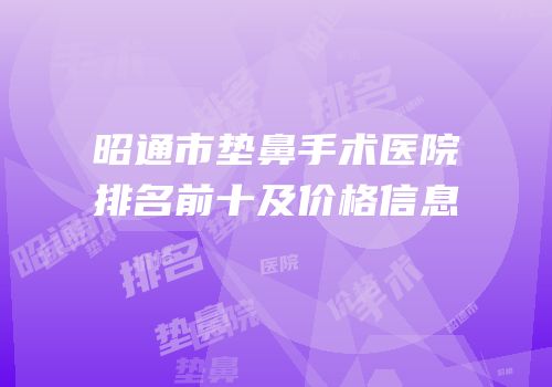 昭通市垫鼻手术医院排名前十及价格信息