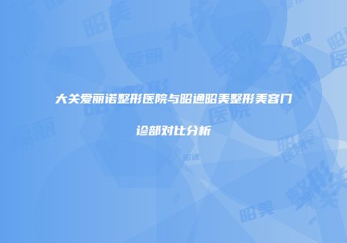 大关爱丽诺整形医院与昭通昭美整形美容门诊部对比分析