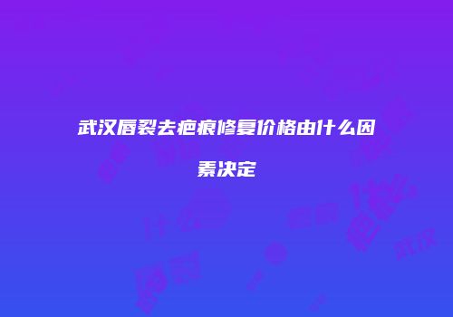 武汉唇裂去疤痕修复价格由什么因素决定