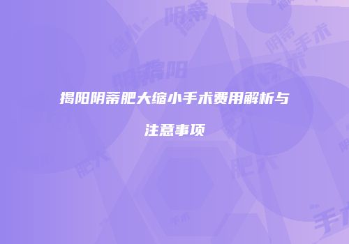 揭阳阴蒂肥大缩小手术费用解析与注意事项