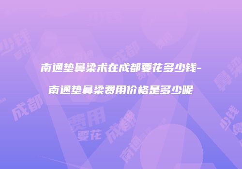南通垫鼻梁术在成都要花多少钱-南通垫鼻梁费用价格是多少呢