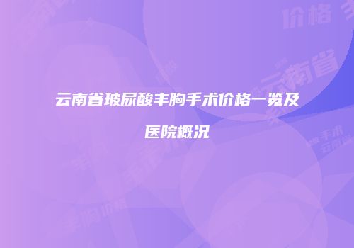 云南省玻尿酸丰胸手术价格一览及医院概况