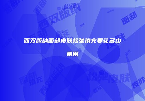 西双版纳面部皮肤松弛填充要花多少费用