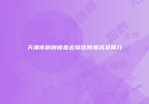 天津市粉刺疙瘩去除医院排名及简介