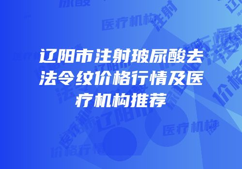 辽阳市注射玻尿酸去法令纹价格行情及医疗机构推荐