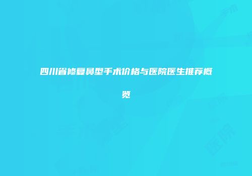 四川省修复鼻型手术价格与医院医生推荐概览