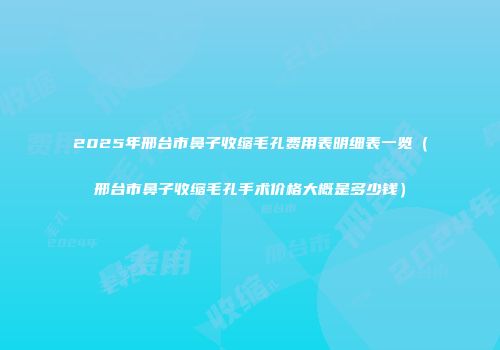 2025年邢台市鼻子收缩毛孔费用表明细表一览（邢台市鼻子收缩毛孔手术价格大概是多少钱）