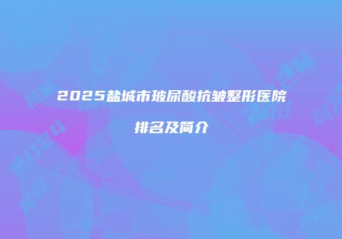 2025盐城市玻尿酸抗皱整形医院排名及简介