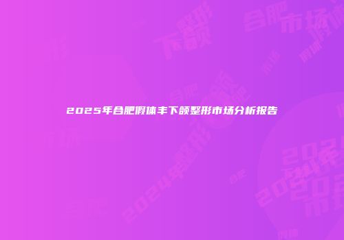 2025年合肥假体丰下颌整形市场分析报告