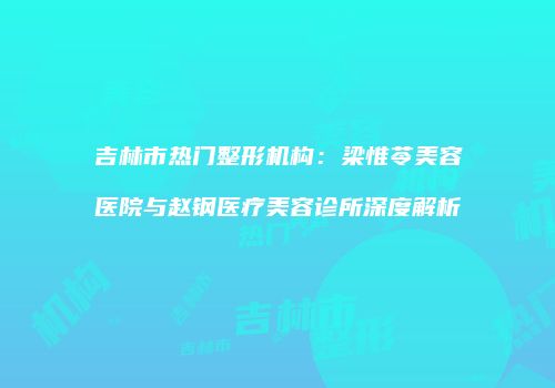 吉林市热门整形机构：梁惟苓美容医院与赵钢医疗美容诊所深度解析
