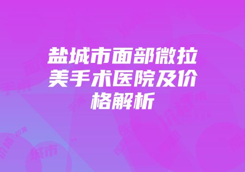 盐城市面部微拉美手术医院及价格解析