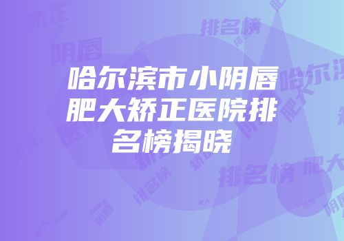 哈尔滨市小阴唇肥大矫正医院排名榜揭晓