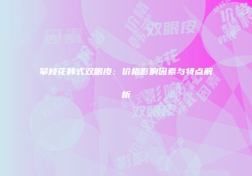 攀枝花韩式双眼皮：价格影响因素与特点解析