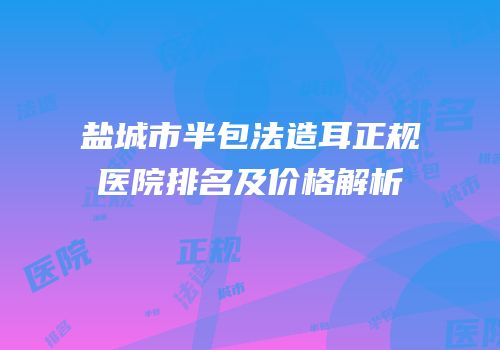 盐城市半包法造耳正规医院排名及价格解析