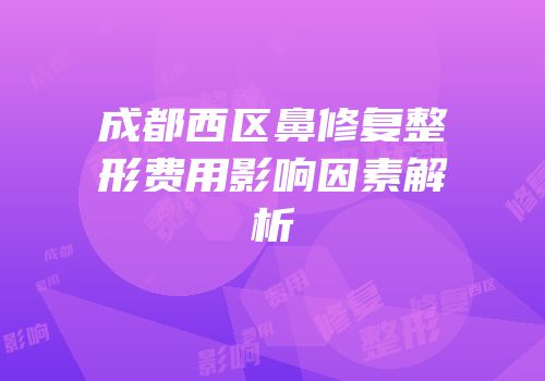 成都西区鼻修复整形费用影响因素解析