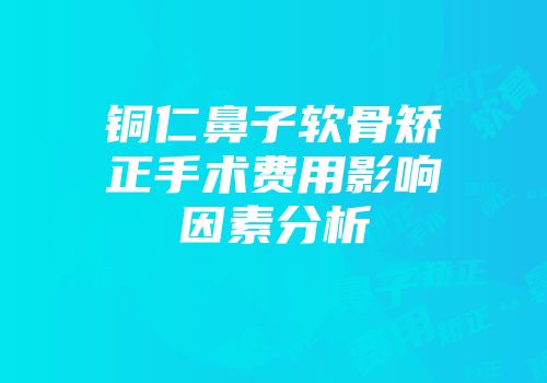 铜仁鼻子软骨矫正手术费用影响因素分析
