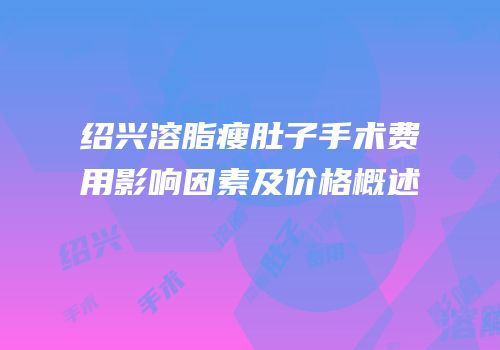 绍兴溶脂瘦肚子手术费用影响因素及价格概述