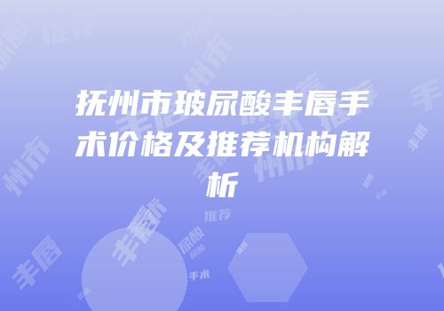 抚州市玻尿酸丰唇手术价格及推荐机构解析