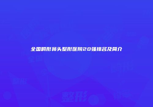 全国畸形鼻头整形医院20强排名及简介