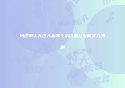 河池市毛孔过大美容手术价格及医院实力测评